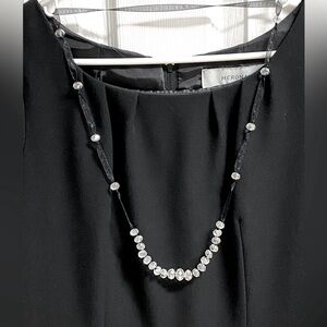 Crystal and ribbon necklace.